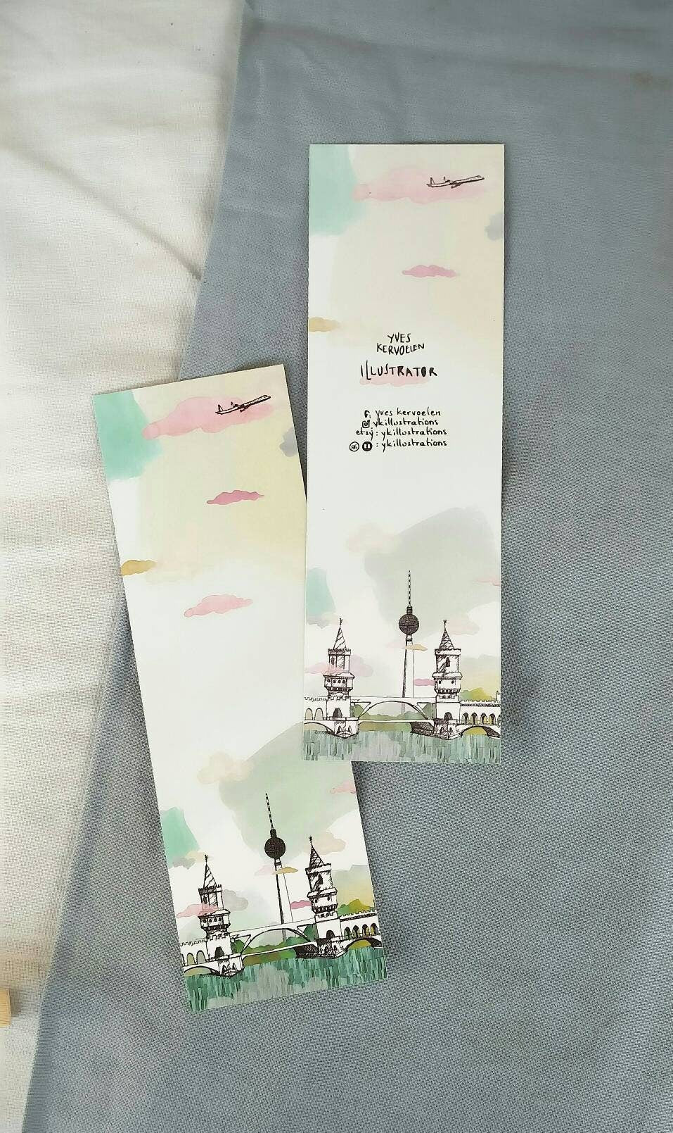 Berlin Bookmarks // recycled paper // set of 1,3 or 5
