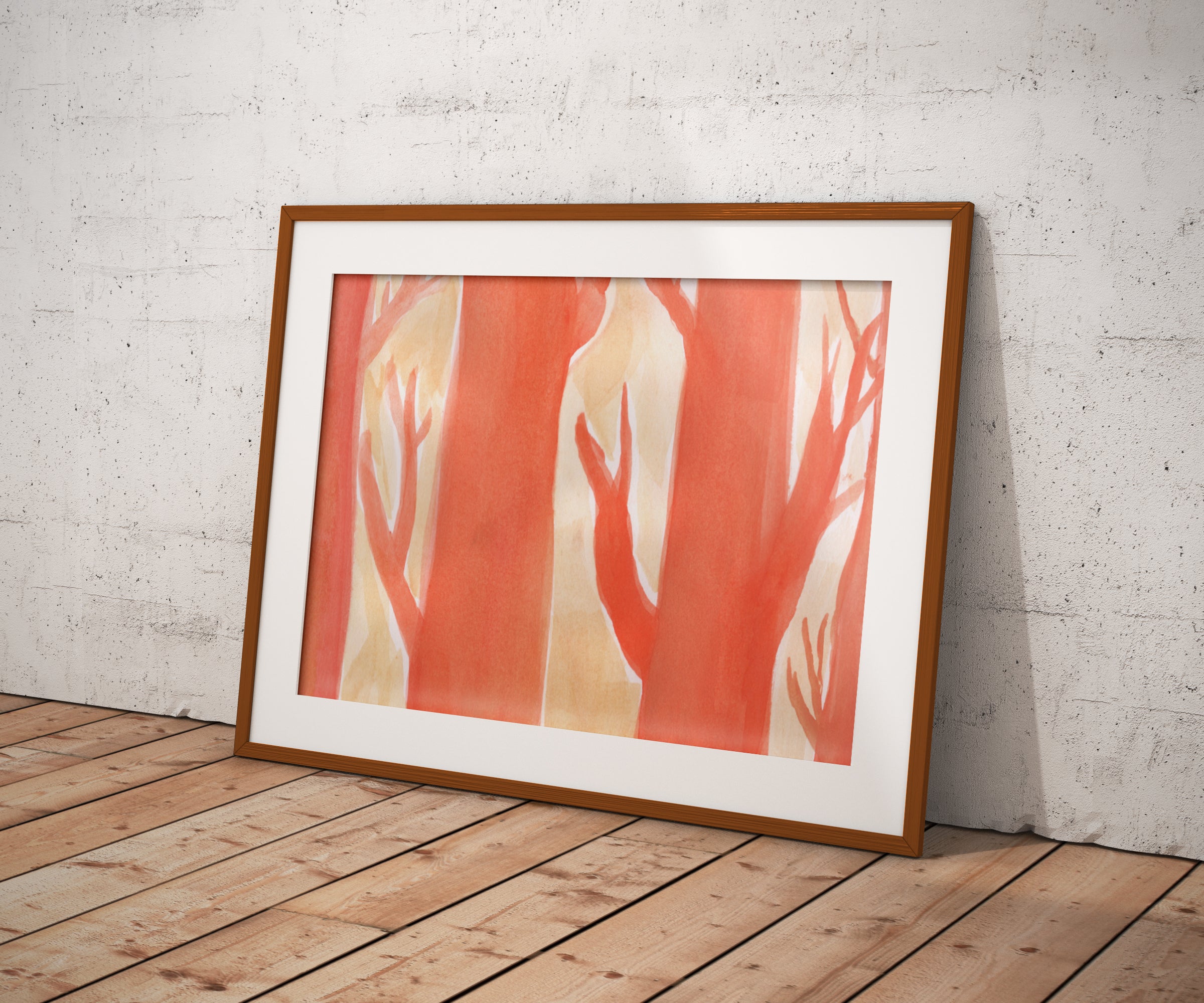 Monochromatic Trees - Watercolour - Art, Nature - Poster A4//A3