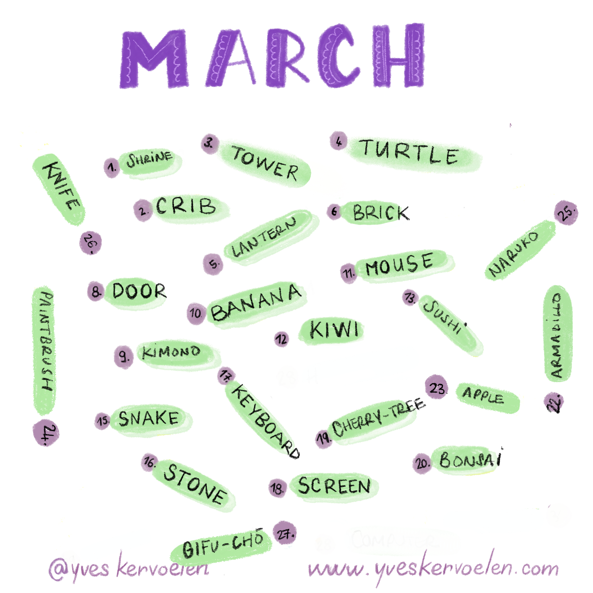 March Draw With Me Prompts