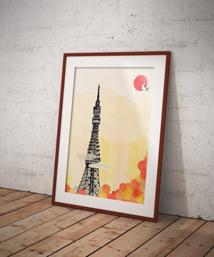 Tokyo Tower (Taro Tokyo) // A5-A2 // Poster, Architecture, Art.