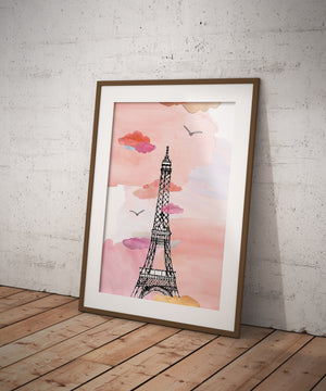 Eiffel Tower - Paris - France // A4-A3 // Poster, Architecture, Art.
