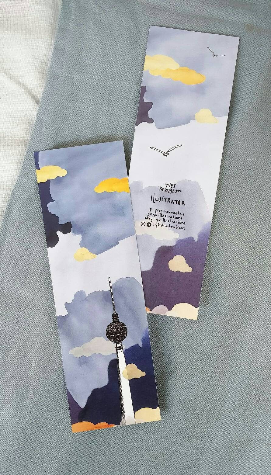 Berlin Bookmarks // recycled paper // set of 1,3 or 5