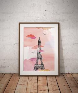Eiffel Tower - Paris - France // A4-A3 // Poster, Architecture, Art.
