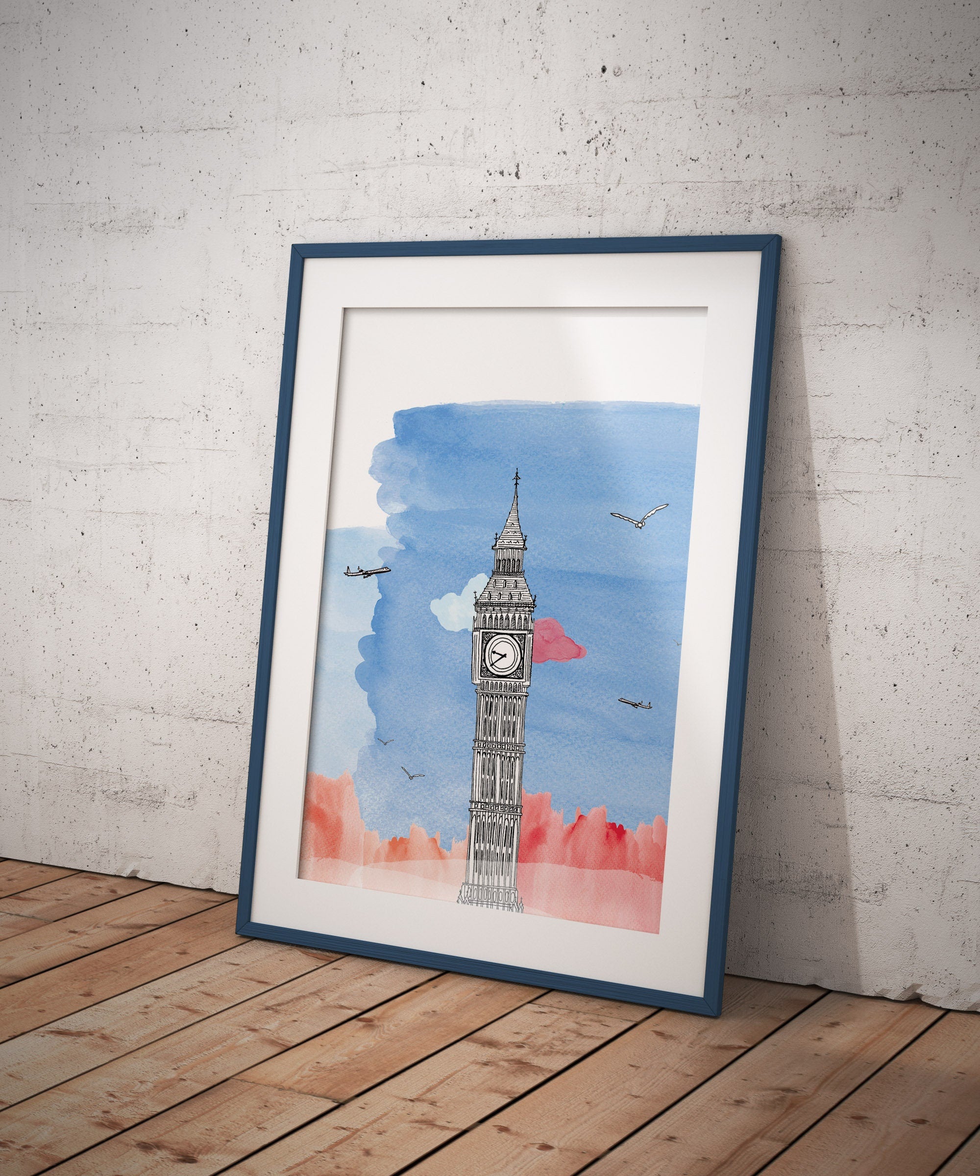 Big Ben - London - England // A4-A3 // Poster, Architecture, Art.