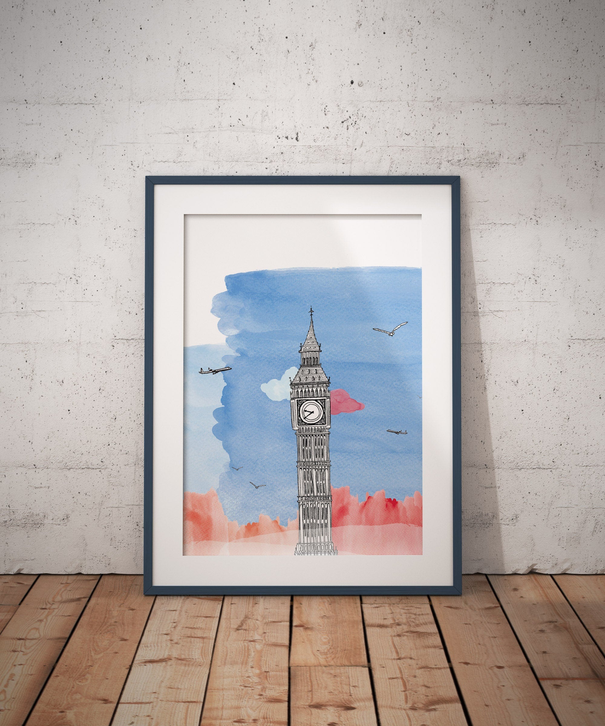 Big Ben - London - England // A4-A3 // Poster, Architecture, Art.